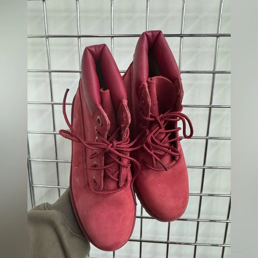 Timberland 6-Inch Premium Waterproof Boots Red Monochrome Mens Size 5